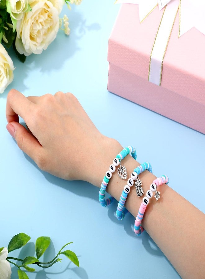 تونديامو مجموعة تونديمو من 30 سوار صداقة، مصنوعة من خرز طيني، مع قلادة، بتصميم استوائي، مثالية كهدية أو هدية للصديقات المقربات، مع بطاقة تهنئة، مناسبة للنساء، لتزيين حفلات أعياد الميلاد والكريسماس. - Image 3