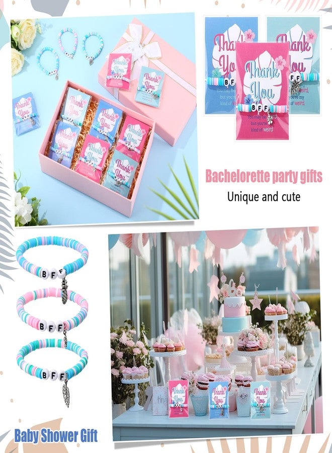 تونديامو مجموعة تونديمو من 30 سوار صداقة، مصنوعة من خرز طيني، مع قلادة، بتصميم استوائي، مثالية كهدية أو هدية للصديقات المقربات، مع بطاقة تهنئة، مناسبة للنساء، لتزيين حفلات أعياد الميلاد والكريسماس. - Image 4