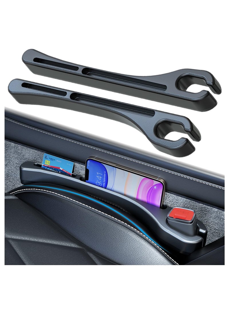 SYOSI Car Seat Gap Filler with Seat Belt Holes, 2-Pack Universal Auto Crevice Blockers, Prevents Dropping Items, Fits Most Cars, Trucks, SUVs - Image 1