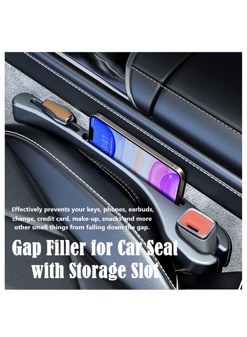 SYOSI Car Seat Gap Filler with Seat Belt Holes, 2-Pack Universal Auto Crevice Blockers, Prevents Dropping Items, Fits Most Cars, Trucks, SUVs - Image 2