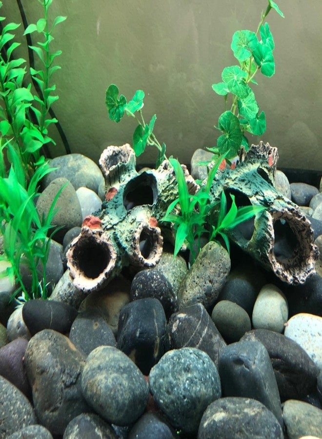 DoubleWood 3 PCS Decaying Trunk Aquarium Betta Fish Ornament Driftwood Resin Crafts Ornament for Aquarium Decoration Fish Tank Wood with Holes & Aquarium Caves Fish Tank Wood Decor - Image 5