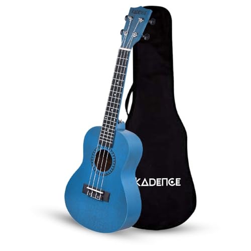 Kadence UKTWBLU Concert 23" Acoustic Ukulele | Sapele Wood | Comes with Bag | Includes Learning Course | Blue - Image 1