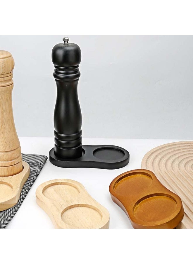 HuHa Wooden Base For Grinder Seasoning Product Storage Tray, Spec: Black 8-Letter - Image 3