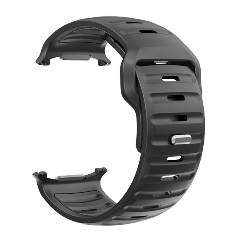 erorex For Samsung Galaxy Watch Ultra 47Mm / Ultra 2025 Striped Two Color Silicone Watch Band(Black) - Image 2