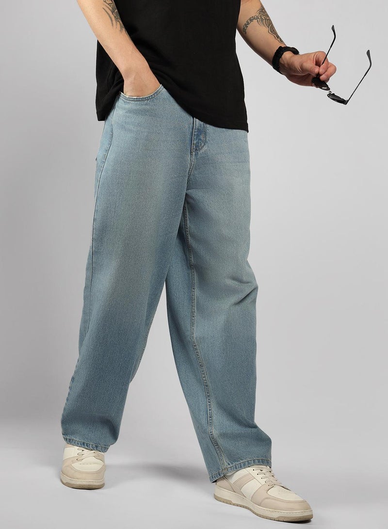 هاي ستار جينز رجالي واسع أزرق فاتح قطن 1% - Image 5
