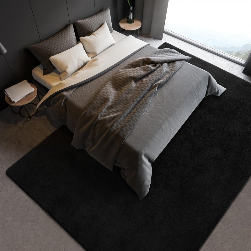 B BENRON Soft Rugs for Living Room 6x9 Black, Minimalist Area Rug for Bedroom Nursery Dining Table Dorm, Large Throw Rugs for Men Boys Girls Kids Room Indoor Floor Carpets - Image 3