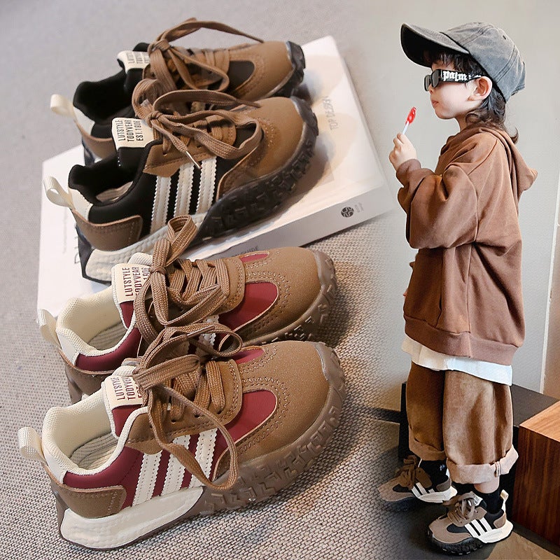 Children'S Sneaker 2025 Boys Casual Shoes Girls Soft Bottom Running Shoes Warm Fleece-Lined Cotton Shoes - Image 2