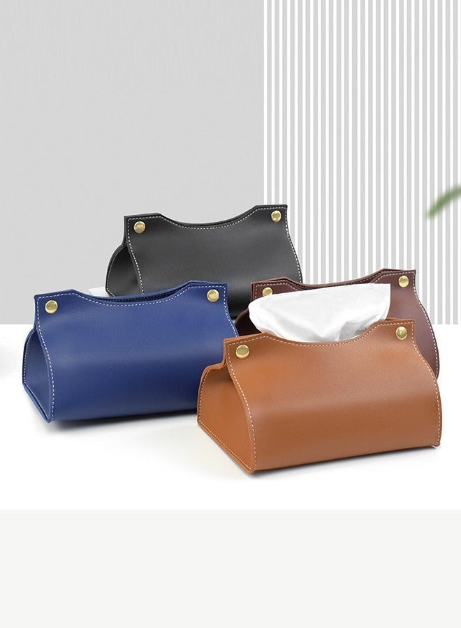 حامل علبة مناديل، منظم غطاء صندوق مناديل مستطيل من جلد البولي يوريثان الحديث للحمام وغرفة المعيشة النوم والمطبخ ومنضدة الزينة وغطاء المكتب للسيارة باللون الرمادي - Image 5