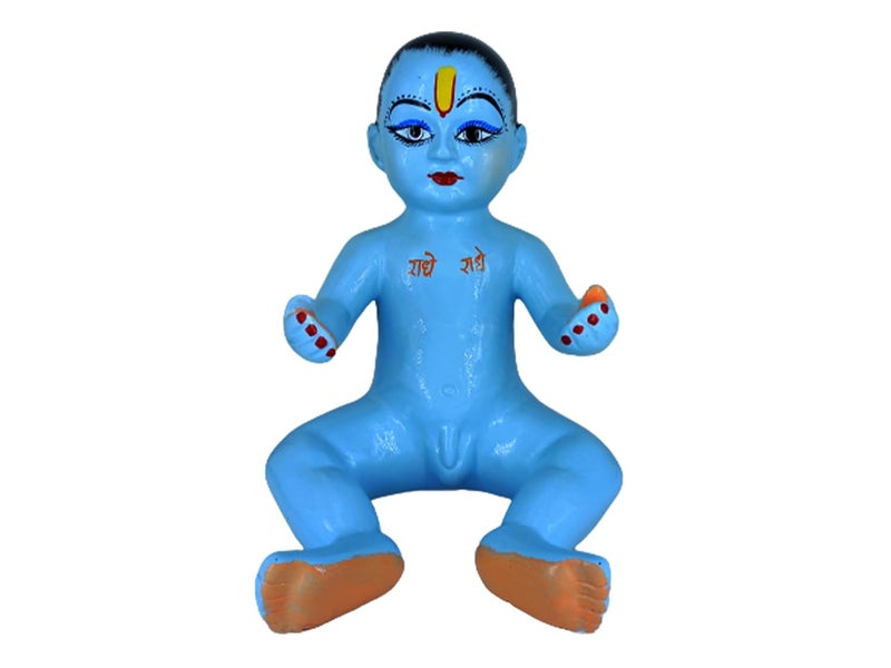 Achleshwar Cultured Marble Hand Crafted Statue of Laddu Gopal kanha ji Statue Murti Bal Gopal Idol Blue for Pooja Gift HomeOffice Decoration Size 11inch Religious - Image 1