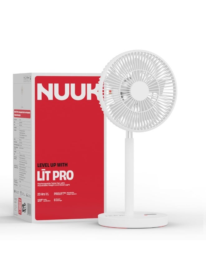 NUUK LIT PRO All-Day Wireless Fan | Rechargeable | BLDC Motor | High Airflow | 6 Speed Settings + Wave Mode | Adjustable Height | Mood Light | Magnetic Remote - Image 1