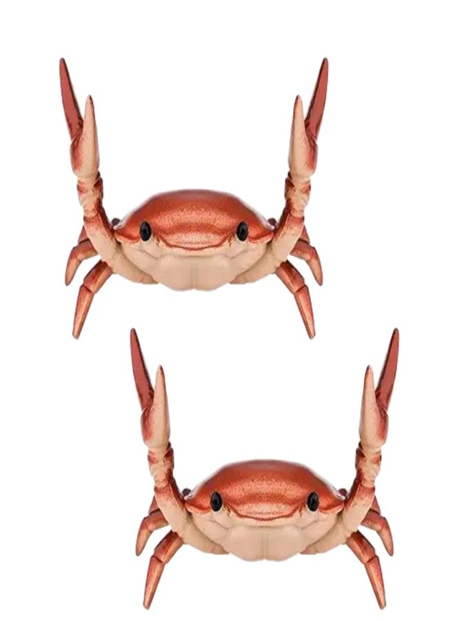 Cauaoa 2PcsCreative Crab Pen Holder Weightlifting Crabs Pen Stand Storage Rack, Office Desktop Decoration, Pencil Holders Desk Supplies Holders and Dispensers, Desk Accessories and Workspace Organizers (Red) - Image 1