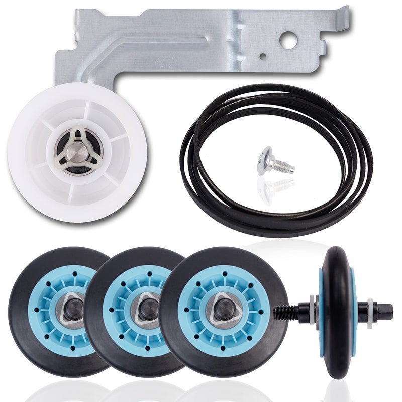 AZ4U Dryer Repair Kit Drum Rollers Belt Pulley Replace For Samsung DV210AEW/XAA DV218AEW/XAA DV330AEW/XAA DV209AEW/XAA DV218AEB/XAA DV328AEW/XAA DV350AEW/XAA DV40J3000EW/A2 DV45H7000EW/A2 DV50K8600EV/A3 - Image 2