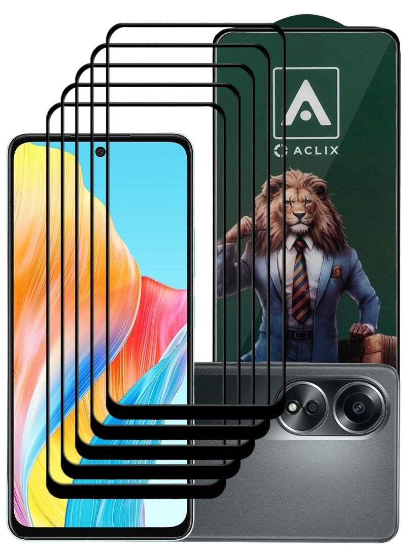 ACLIX 5 Pieces Antistatic ESD Dustproof Premium Quality High Definition Tempered Glass Screen Protector Designed For Oppo A58 4G - Image 1