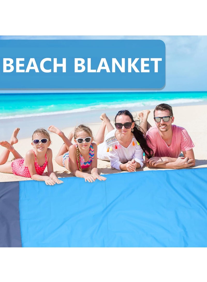 200x 140cm المحمولة في الهواء الطلق حصيرة نزهة بطانية مجموعة مع Pegs شاطئ حصيرة الرمال للنزهة الشاطئ، الأخضر. - Image 2