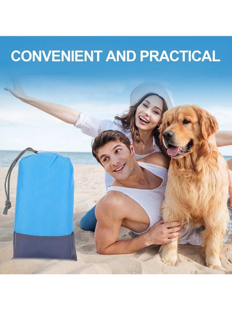 200x 140cm المحمولة في الهواء الطلق حصيرة نزهة بطانية مجموعة مع Pegs شاطئ حصيرة الرمال للنزهة الشاطئ، الأخضر. - Image 3