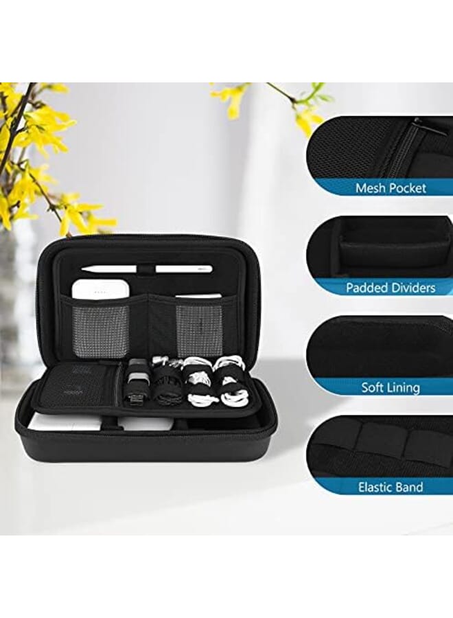 Procases Hard Travel Electronic Organizer Case For Macbook Power Adapter Chargers Cables Power Bank Magic Mouse Pencil Usb Flash Disk Sd Card Small Portable Accessories Bag Black - Image 4