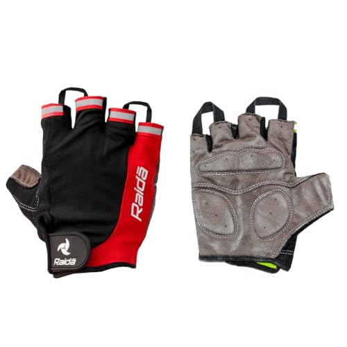 Raida Multi-Purpose Cycling & Gym Gloves | Palm Protection | Vegan-Friendly | Thumb Sweat Wiper | Lightweight & Breathable | Ideal for Workouts, Fitness & Outdoor Rides (Red, M) - Image 4