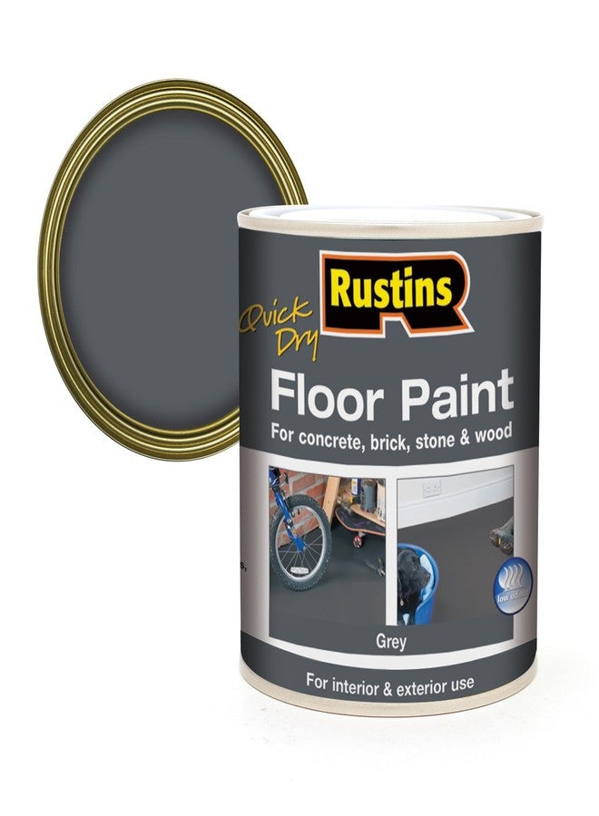 RUSTINS Quick Dry Floor Paint Grey 1 Litre - Image 2