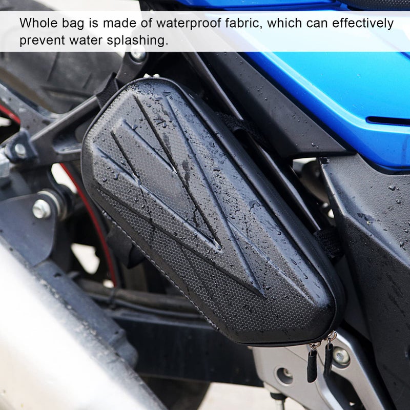 OUKENS Motorcycle Side Bag, EVA Waterproof Triangle Bag With Double Sealing Zipper, Fashionable Hard Shell Side Hanging Bag for Bike - Image 2