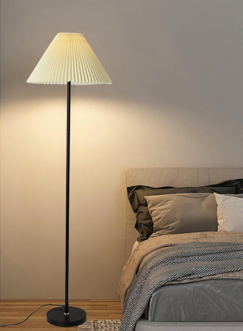 Sharpdo Modern Minimalist pleated shade floor lamp, 12W 3 Colours Dimmable with Foot switch, Suitable for bedroom living room office Black 155x38 cm - Image 4