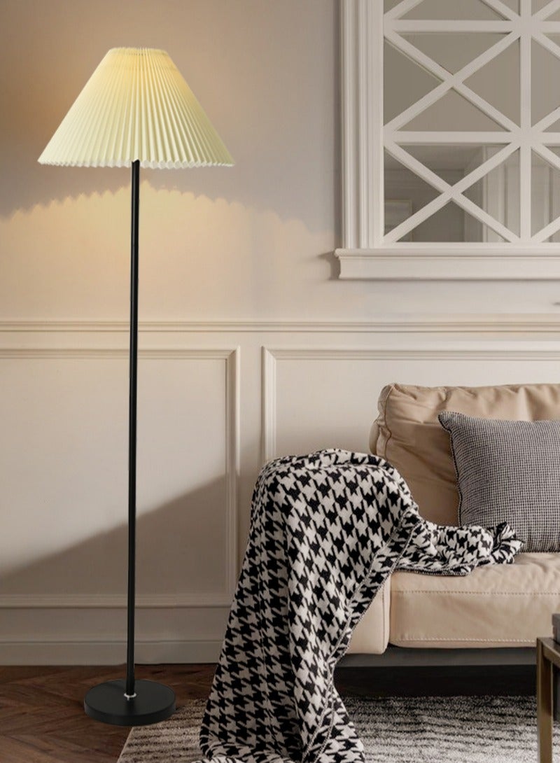 Sharpdo Modern Minimalist pleated shade floor lamp, 12W 3 Colours Dimmable with Foot switch, Suitable for bedroom living room office Black 155x38 cm - Image 5