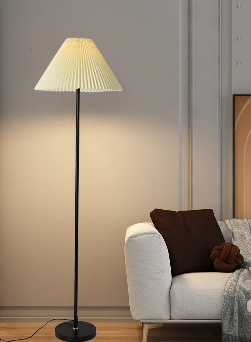 Sharpdo Modern Minimalist pleated shade floor lamp, 12W 3 Colours Dimmable with Foot switch, Suitable for bedroom living room office Black 155x38 cm - Image 3