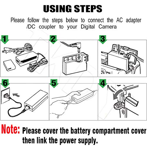 Partstec TKDY LP-E12 Dummy Battery ACK-E15 AC Power Adapter DR-E15 DC Coupler Charger Kit, fit for Canon EOS Rebel SL1 / 100D / Kiss X7, PowerShot SX70 HS Cameras. - Image 3