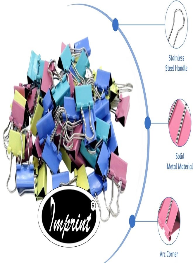 إمبرينت مشابك تثبيت ملونة من إمبرينت - مقاس 25 مم، عبوة من 48 قطعة. مشابك تثبيت للملاحظات والرسائل والأوراق، مشابك تثبيت للملفات في المكتب والمنزل والمدرسة - Image 5
