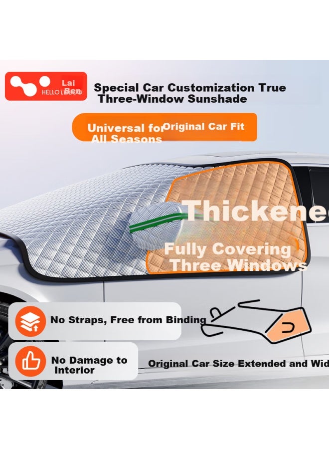 helloleiboo oleiboo Car Windshield Snow Cover Sun Shade Frost Guard Winter Windshield Cover Four Seasons Car Clothing Blanket - Image 1