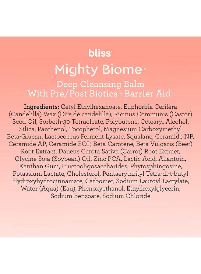 BLISS Mighty Biome Deep Cleansing Balm - 3.0 Oz - Dissovlves Waterproof Makeup & Impurities - Pre/Post Biotics + Barrier Aid - Antioxidants Balance Skin Barrier - Clean - Vegan - Image 3