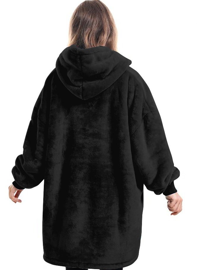 Loquat 2024 Amazon Outdoor Furniture Lazy Blanket Children's Solid Color Hoodie Warm Casual Jacket TV Blanket  - Image 2