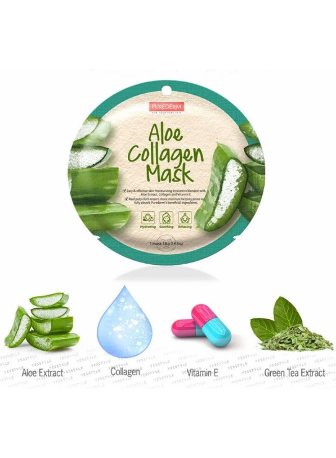 Purederm Aloe Collagen Mask 18gm Pack of 2 - Image 2
