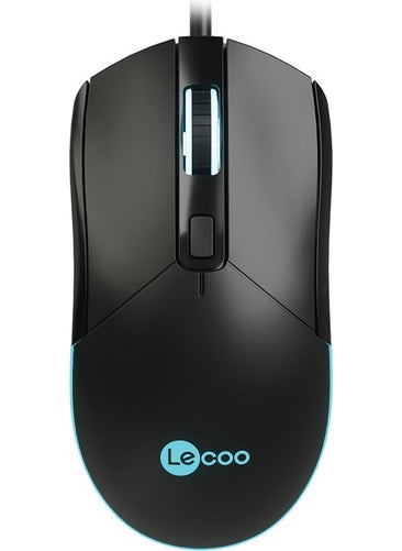 lecoo Lenovo MS120 RGB LED Backlit USB Wired 2400DPI 4-Button 114.6g Optical Gaming Mouse Black  - Image 1