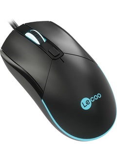lecoo Lenovo MS120 RGB LED Backlit USB Wired 2400DPI 4-Button 114.6g Optical Gaming Mouse Black  - Image 2