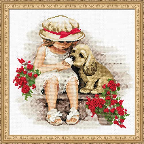 RIOLIS - Sweet Tooth 1333, Animals Cross Stitch Kits 11,81" x11,81, Cross Stitch Kit for Beginners & Advanced, Crossstitching Kits Adult, Counted Stitching Kits, Embroidery Kit - Image 1