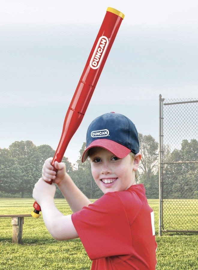 Duncan Toys Pop ‘N Hit Practice Bat - Self-Pitching Ball Launching Training Toy, 28” Plastic Baseball Bat, Red - Image 3