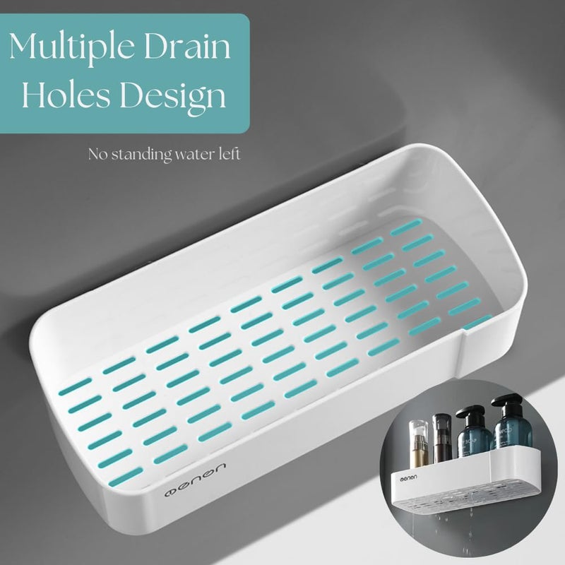 MorivaHomes Multipurpose SelfAdhesive ABS Bathroom Wall Mounted Storage Organizer Shelf HolderRackBathroom Accessories White Pack of 2 - Image 5