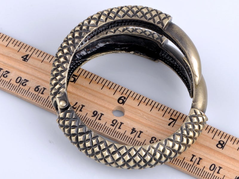 Alilang Womens Bronze Tone Jurassic Dinosaur Reptile Dragon Claw Talon Cuff Bangle Bracelet - Image 3