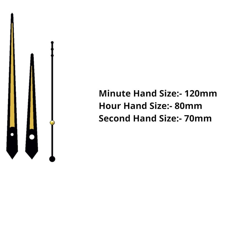 Ingo creation Ajanta Mfg. Plastic Quartz Battery Operated Plastic Ticking Movement Machine with Antique Needles Hands for Wall Clock (Black, 120x80x70mm) - Image 2