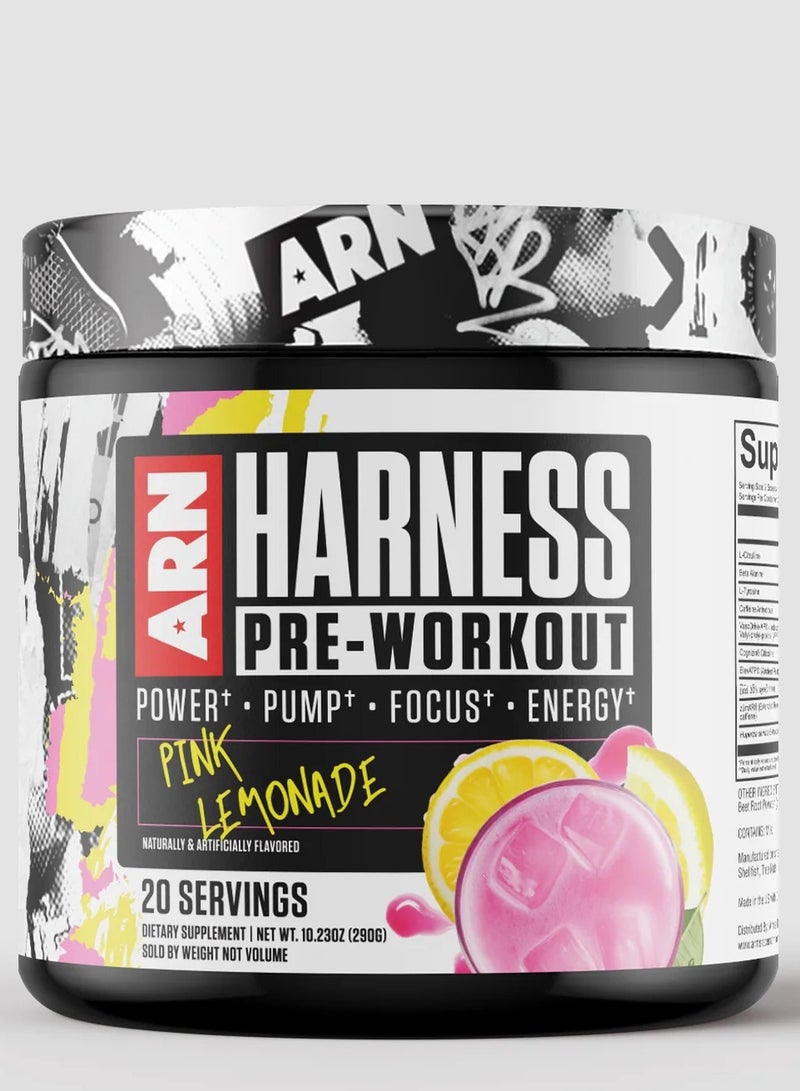 ARN Harness Pre-Workout 20 Servings - Pink Lemonade 290g - Image 1