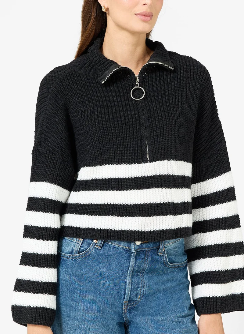 ELLA Striped Polo Sweater