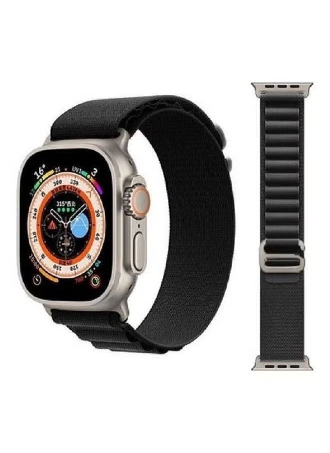 vesus - 2Pack for apple Watch Alpine Loop Band 49mm/45mm/44mm Nylon Woven Sport Strap Compatible with iwatch series 8/Ultra/7/SE/6/5/4 Black/White - Image 1