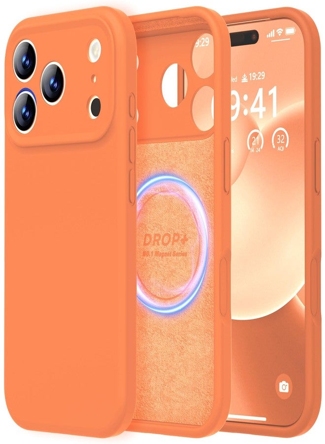 LOVE 3000 Compatible with i17 Pro Max Silicone Magnetic Phone Case (Bright Orange) - Image 1