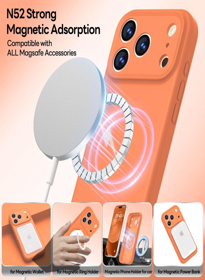 LOVE 3000 Compatible with i17 Pro Max Silicone Magnetic Phone Case (Bright Orange) - Image 2