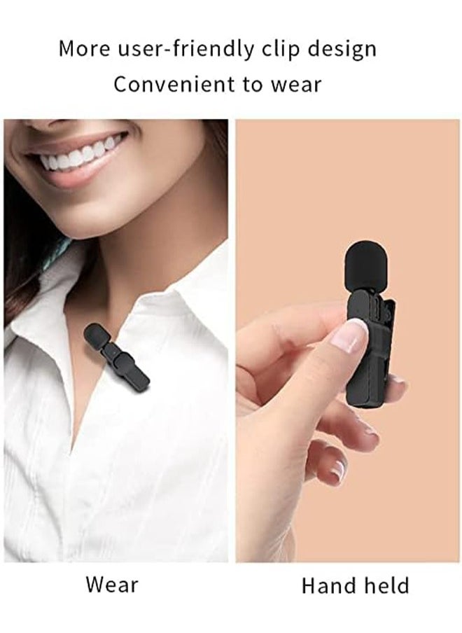 MIC - K8 Wireless Lavalier Microphone Type-C Plug Play, Clip on, Shirt Lapel Mini Mic for TikTok, YouTube,Facebook Live Stream Vlog Video Recording - Black - Image 1