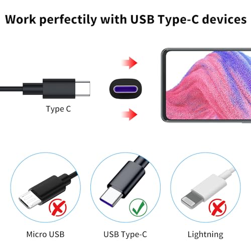 ACAGET USB to USB-C Camera Charging Cable 10m, Power Extension Cable for Vimtag Mini G3 Xiaomi Smart Camera C400 C500 Pro, Type C Charger Cord with 10 Wire Clips for Security Camera Outdoor/Indoor Black - Image 5