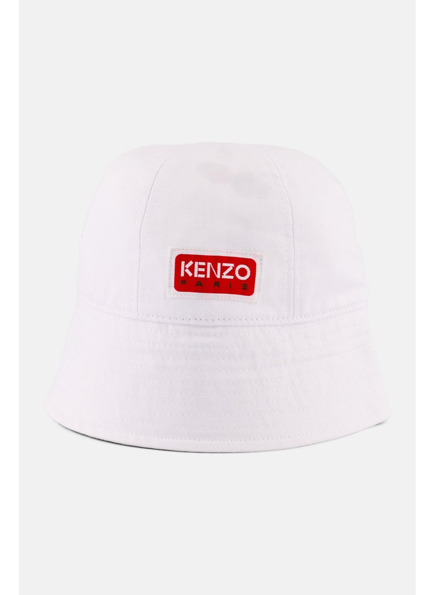Kenzo Men Brand Logo Bucket Hat, White  - Image 1