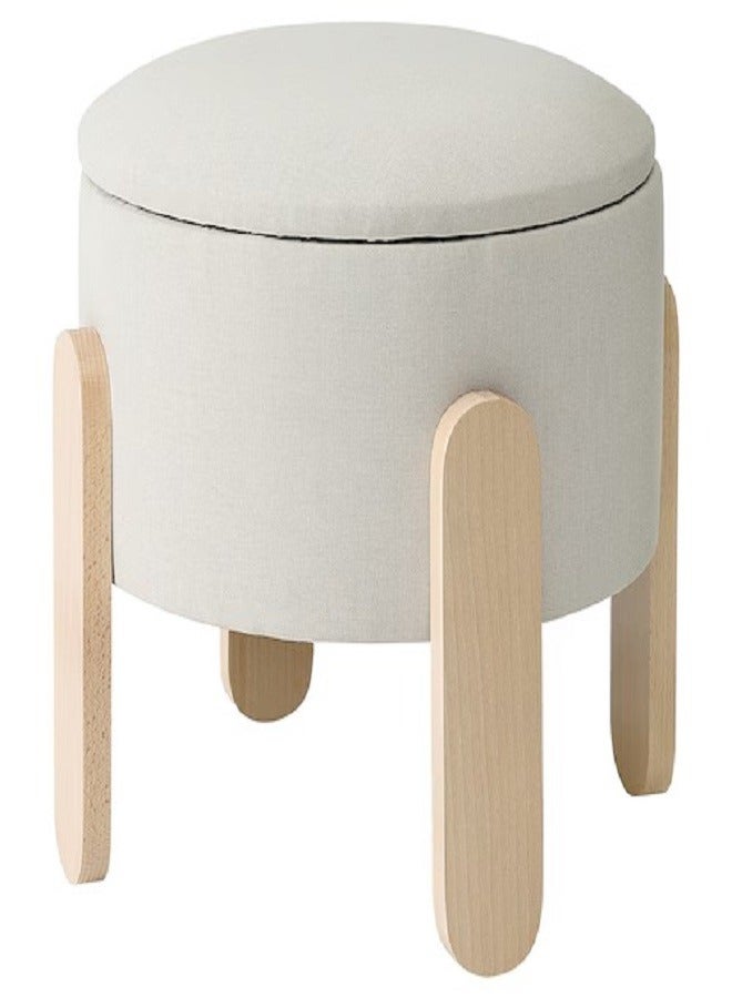 Pouf, with storage/beige - Image 1