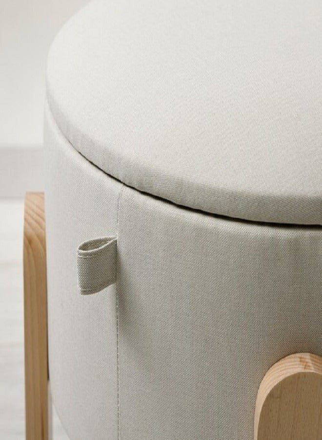 Pouf, with storage/beige - Image 4