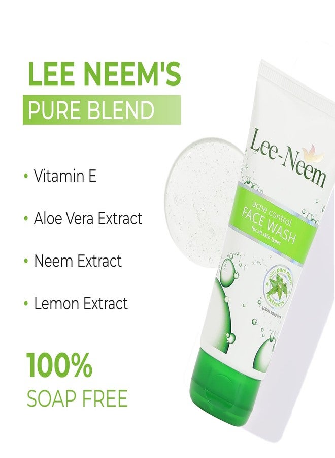 Leeford Lee Neem Anti Acne Facewash 70g with Pure Neem & Aloe Vera Extracts for Oil Control & Breakouts | Soap-Free, Dermatologically Safe & No Parabens (Pack of 4) - Image 2